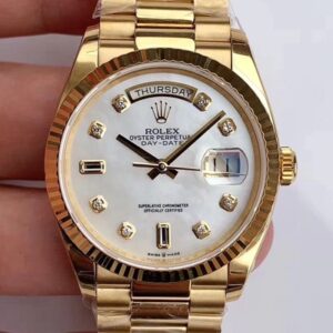 Replica Rolex Day-Date M128238 EW Factory White Dial Diamond Time Scale