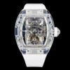 Replica Richard Mille RM 56-01 Tourbillon RM Factory Skeleton Dial White Rubber Strap