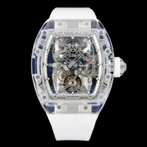 Replica Richard Mille RM 56-01 Tourbillon RM Factory Skeleton Dial White Rubber Strap