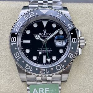 Replica Rolex Greenwich II M126710grnr-0003 GMT AR factory black gray ceramic bezel - Replica Watches Factory