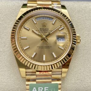 Replica Rolex Day-Datemm m228238-0003 AR factory gold dial date display- Replica Watches Factory
