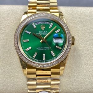 Replica Rolex Day-Date M128398TBR-0035 8+ Factory Green Dial- Replica Watches Factory