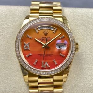 Replica Rolex M128398TBR-0018 8+ Factory Carnelian dial- Replica Watches Factory
