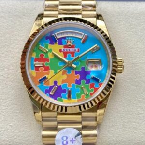 Replica Rolex Day-Date m128238-0106 8+ Factory Turquoise Blue Dial- Replica Watches Factory