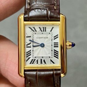 Replica Cartier Tank W1529856 F1 Factory Dark brown strap - Replica Watches Factory
