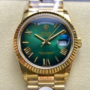 Replica Rolex Day-Date M128238-0118 8+ factory Gradient green dial- Replica Watches Factory