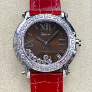 Replica Chopard HAPPY DIAMONDS 277473-5010 YF Factory Red strap- Replica Watches Factory
