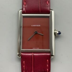 Replica Cartier Tank WSTA0054 F1 Factory Burgundy dial - Replica Watches Factory