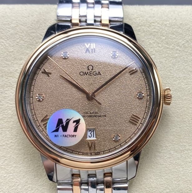 Replica Omega De Ville 424.20.40.20.08.002 N1 Factory Interval gold strap - Replica Watches Factory