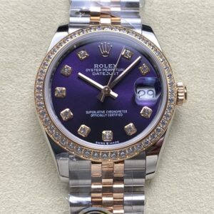 Replica Rolex ladies datejust m279381rbr-0015 AR Factory Purple with diamonds - Replica Watches Factory
