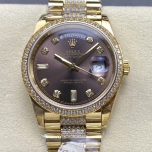 Replica Rolex Day-Date m128348rbr-0007 8+ Factory Square Diamond - Replica Watches Factory