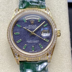Replica Rolex Oyster Perpetual 128455TBR 8+ Factory Purple dial - Replica Watches Factory