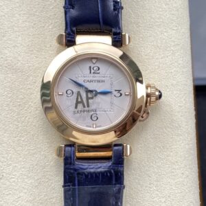 Replica Cartier Pasha WGPA0018 AF Factory Pearlescent guilloché dial - Replica Watches Factory