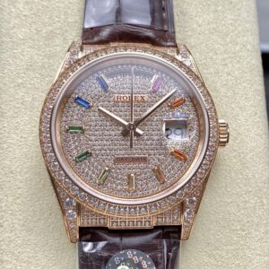 Replica Rolex Day-Date 128155RBR 8+ Factory Big calendar - Replica Watches Factory