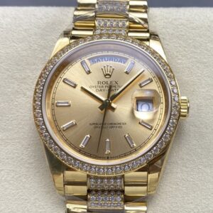 Replica Rolex Day-Date m128348rbr-0081 8+ Factory Diamond bezel - Replica Watches Factory