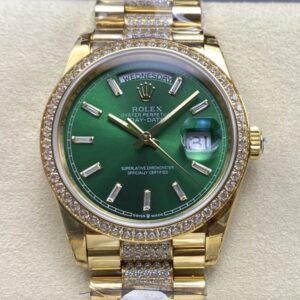 Replica Rolex Day-Date m128348rbr-0079 8+ Factory Bright green dial - Replica Watches Factory