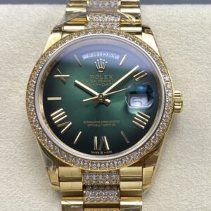 Replica Rolex Day-Date m128348rbr-0069 8+ Factory Gradient green - Replica Watches Factory