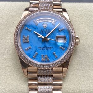 Replica Rolex Day-Date m128345rbr-0065 8+ Factory Turquoise dial - Replica Watches Factory