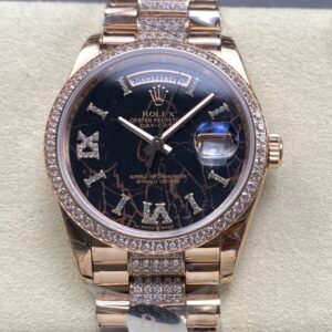 Replica Rolex Day-Date m128345rbr-0045 8+ Factory Hematite Quartz - Replica Watches Factory