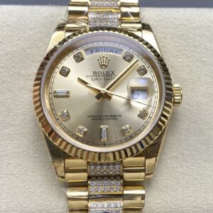 Replica Rolex Day-Date m128238-0026 8+ Factory Outer bezel triangular grooves - Replica Watches Factory