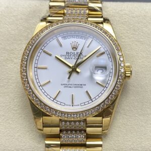 Replica Rolex Day-Date m128348rbr-0048 8+ Factory Diamond bezel - Replica Watches Factory