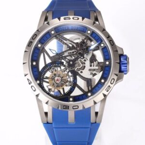 Replica Roger Dubuis Excalibur RDDBEX0479 NEW Factory blue strap - Replica Watches Factory