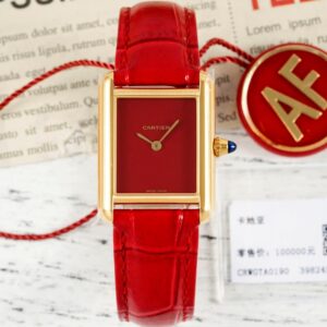 Replica Cartier Tank WGTA0190 AF Factory Burgundy dial - Replica Watches Factory