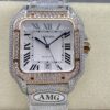 Replica Cartier Santos W2SA0030 AMG Factory Diamond bezel - Replica Watches Factory