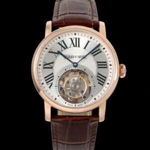 Replica Cartier Ronde De W1556219 RMS Factory Tourbillon Brown strap - Replica Watches Factory