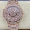 Replica Patek Philippe Nautilus 7021-1R-001 GR Factory Full diamond - Replica Watches Factory
