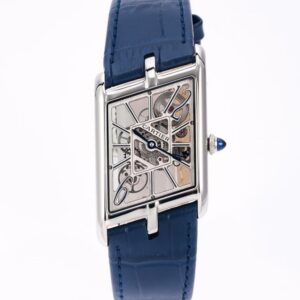 Replica Cartier Tank WHTA0012 TW Factory Navy blue strap - Replica Watches Factory