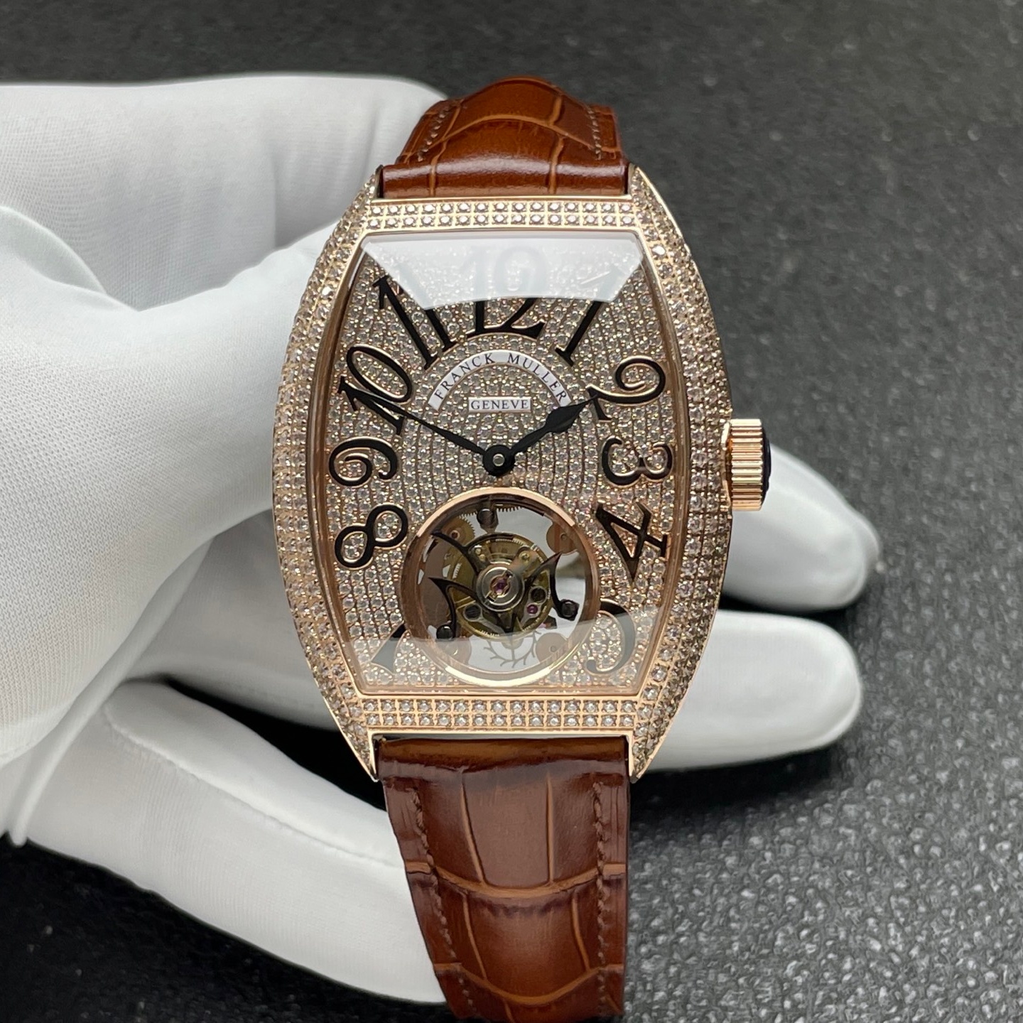 Franck Franck Muller Tourbillon 8889 ABF Factory Leather Strap - Replica Watches Factory